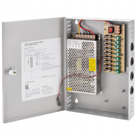 Fuente de Alimentación 12V 10A – Caja Distribución CCTV 9 Canales con Protección