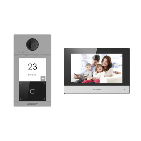 DS-KIS604-P(C) Kit Videoportero IP WiFi con Lector MF y Dos Relés para Vivienda