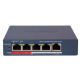 Hikvision Switch PoE Gestionable  4 puertos PoE 802.3af/at + 1 Uplink RJ45