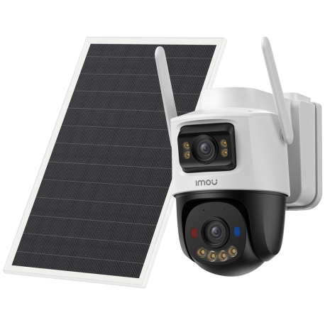 Kit Cámara 4G/WiFi IMOU AOV Dual 5MP+5MP Batería 10000mAh Panel Solar 8W