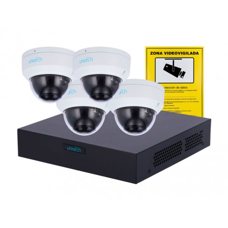 Kit Videovigilancia IP PoE 4 Cámaras 4MP Antivandálicas con NVR 4CH