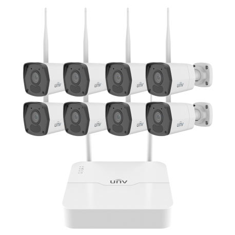 Kit Videovigilancia WiFi UNV 8 Cámaras 2MP 2.8mm Audio NVR301-08S4-LW EzView