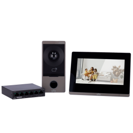 Kit Videoportero IP WiFi Uniview con Monitor 7" y Switch PoE - UV-KIT/201S/372S/NSW2020