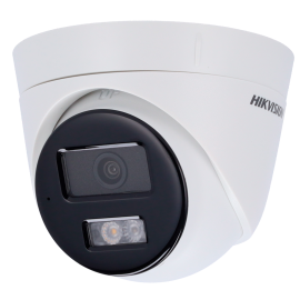 Cámara Turret IP Hikvision 4MP - Smart Hybrid Light con Micrófono y Color Blanco