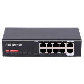 Switch PoE SW8FE2GE-100W – 8 Puertos PoE+ con 100W y 2 Uplink Gigabit