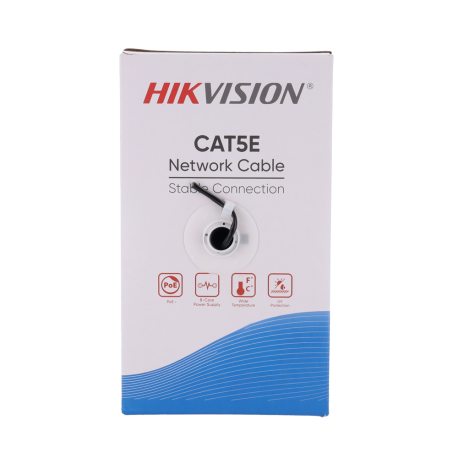 Cable UTP CAT5E Exterior Hikvision DS-1LN5EO-UU/E – Bobina 305m Cobre Sólido